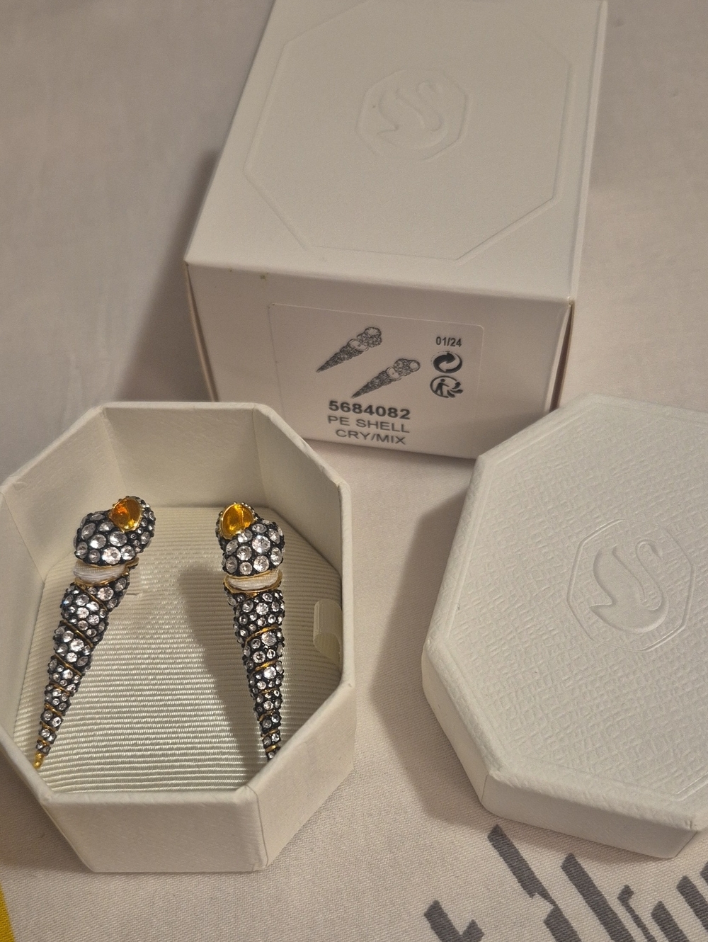 Swarovski Crystal and Stud Earrings - 18kt Gold Tone Plated 5684082